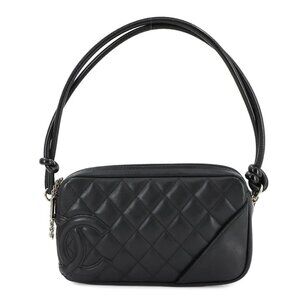 CHANEL Cambon Line Shoulder Bag Leather Black A25175 Coco Logos